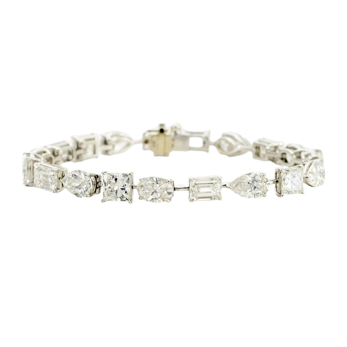 一粒２ct マルチシェイプラボダイヤモンドブレスレット