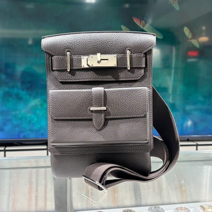 HERMES エルメス アッカド PM トゴー ダークブラウン G刻印 シルバー金具